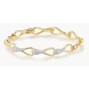 ANIA HAIE GOLD PAVE SCULPTURAL INTERLOCKED LINK BRACELET B078-03G