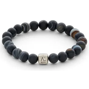 ALEXANDER LYNGGAARD STRIPED AGATE 8MM BRACELET C00400