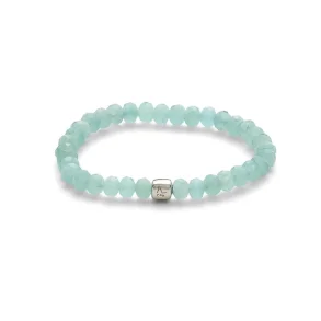 AL AQUAMARINE RONDELLE FACET 6MM BRACELET C00750