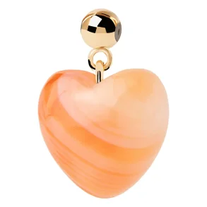 PDPAOLA ORANGE AGATE HEART CHARM CH01-117-U