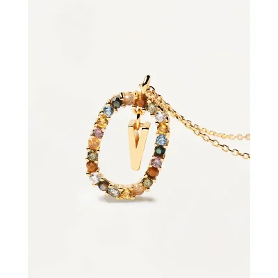 PDPAOLA LETTER V NECKLACE CO01-281-U