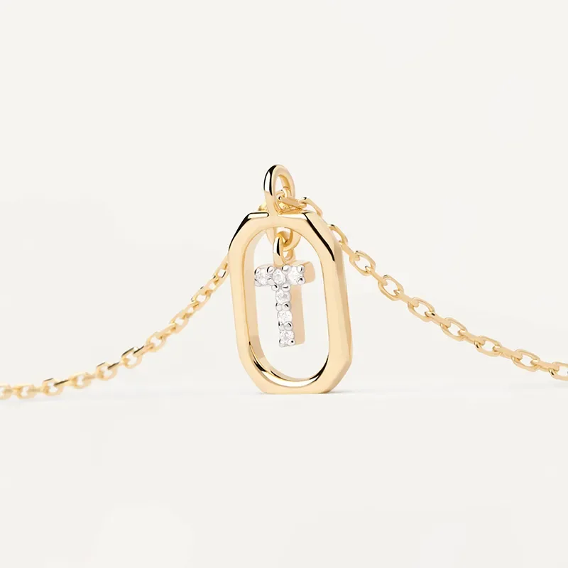 PDPAOLA MINI LETTER T NECKLACE CO01-531-U