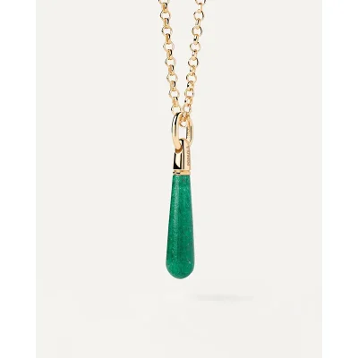 PDPAOLA LARGE AVENTURINE DROP PENDANT CO01-786-U