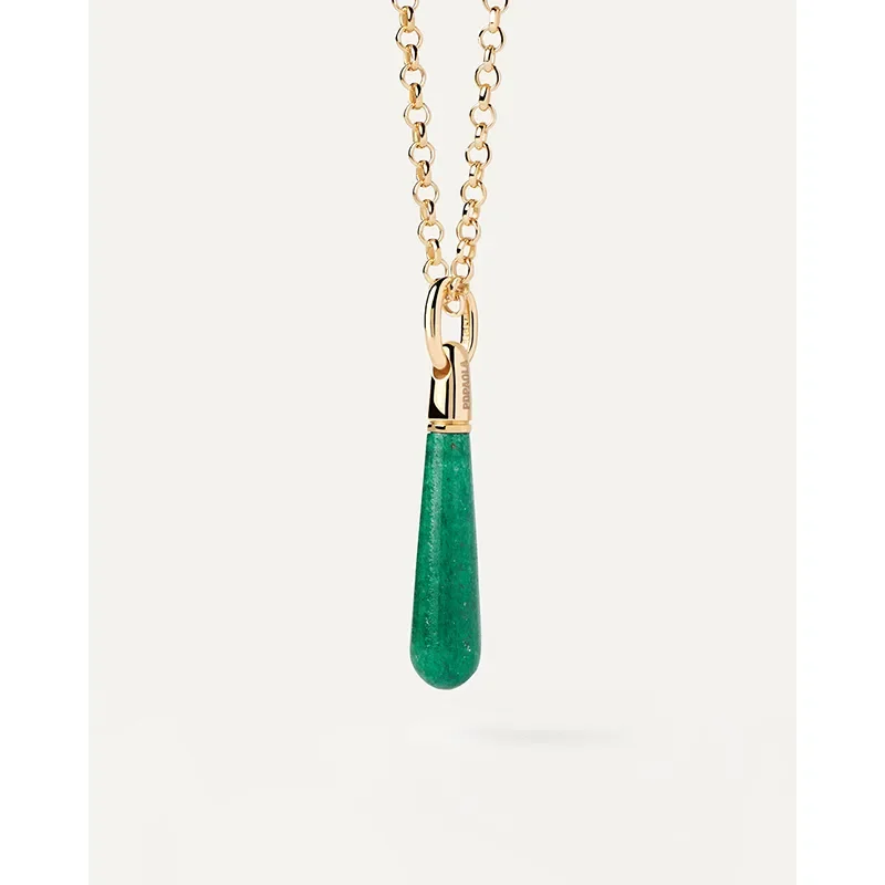 PDPAOLA LARGE AVENTURINE DROP PENDANT CO01-786-U
