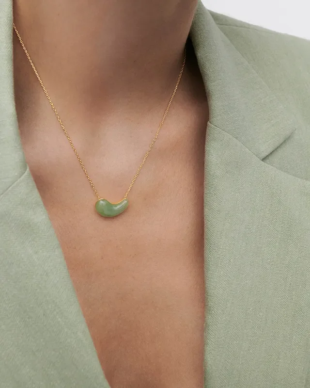 PDPAOLA GREEN AVENTURINE AURA NECKLACE CO01-998-U