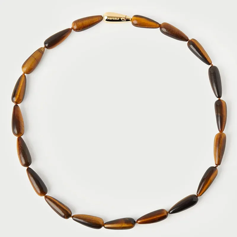 PDPAOLA TIGER EYE DROP NECKLACE CO01-B32-U