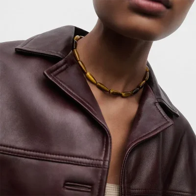 PDPAOLA TIGER EYE DROP NECKLACE CO01-B32-U