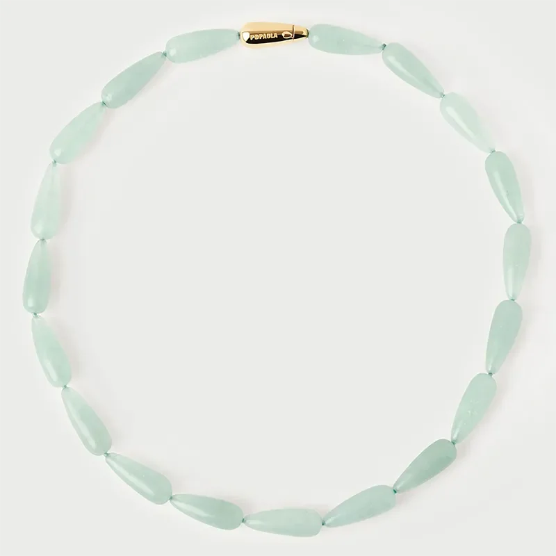 PDPAOLA GREEN AVENTURINE DROP NECKLACE CO01-B36-U