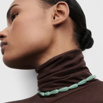 PDPAOLA GREEN AVENTURINE DROP NECKLACE CO01-B36-U