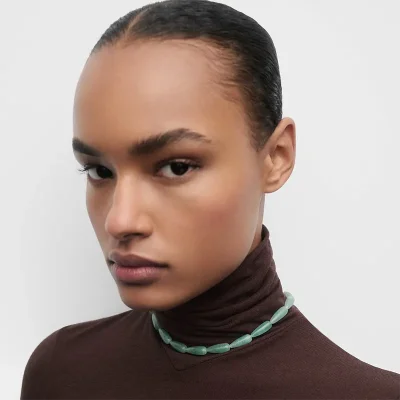 PDPAOLA GREEN AVENTURINE DROP NECKLACE CO01-B36-U