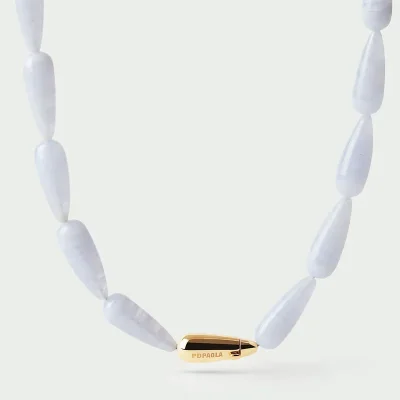 PDPAOLA BLUE AGATE DROP NECKLACE CO01-B38-U