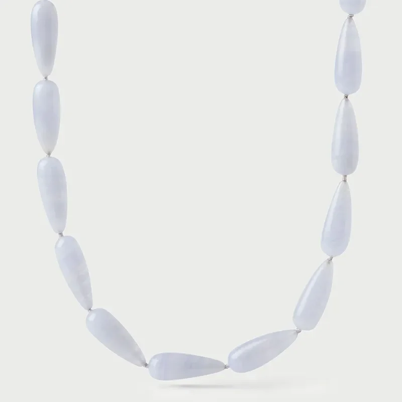 PDPAOLA BLUE AGATE DROP NECKLACE CO01-B38-U
