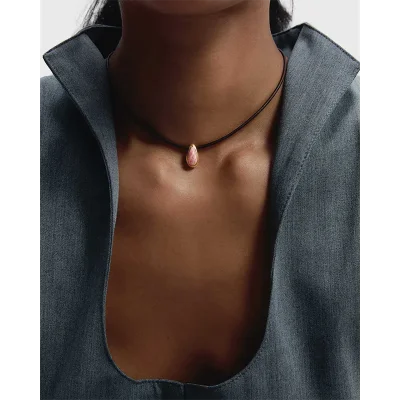 PDPAOLA RHODOCHROSITE LUNA CORD NECKLACE CO01-B49-U