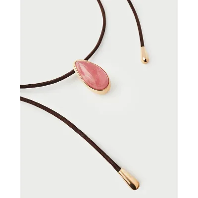 PDPAOLA RHODOCHROSITE LUNA CORD NECKLACE CO01-B49-U