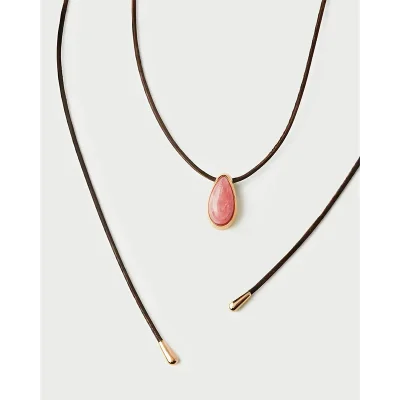 PDPAOLA RHODOCHROSITE LUNA CORD NECKLACE CO01-B49-U