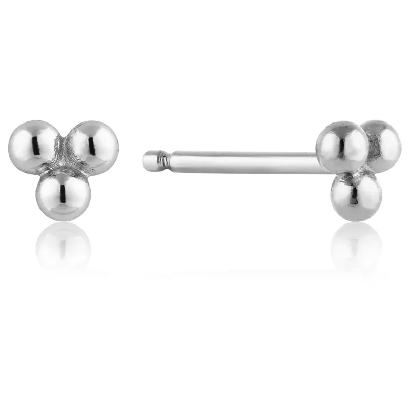 AH MODERN TRIPLE BALL STUD EARRINGS E002-01H