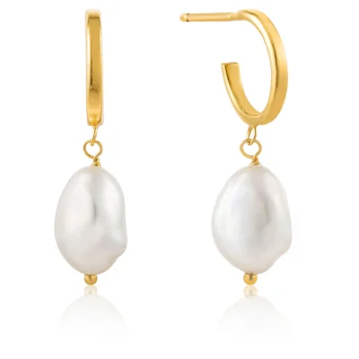 ANIA HAIE PEARL MINI HOOP EARRINGS E019-02G