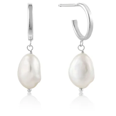 ANIA HAIE PEARL MINI HOOP EARRINGS E019-02H