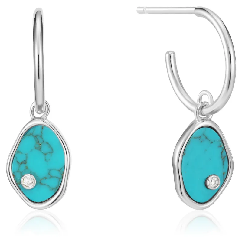 AH TIDAL TURQUOISE MINI HOOP EARRINGS E027-01H