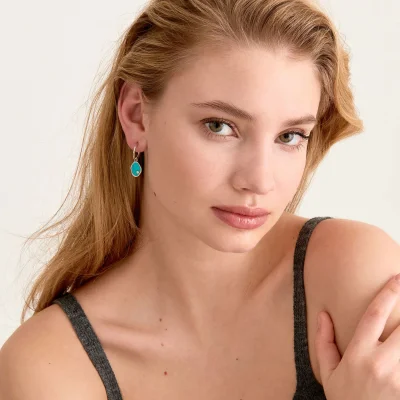 AH TIDAL TURQUOISE MINI HOOP EARRINGS E027-01H
