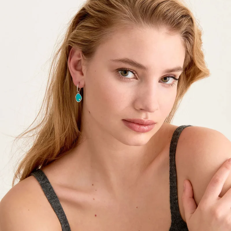 AH TIDAL TURQUOISE MINI HOOP EARRINGS E027-01H