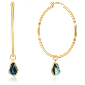 AH TIDAL ABALONE DROP HOOP EARRINGS E027-05G