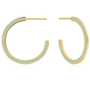 ANIA HAIE SAGE ENAMEL HOOP EARRINGS E028-06G-G