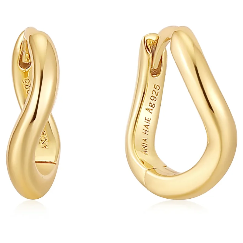 ANIA HAIE EARRINGS TWIST HOOP E048-03G