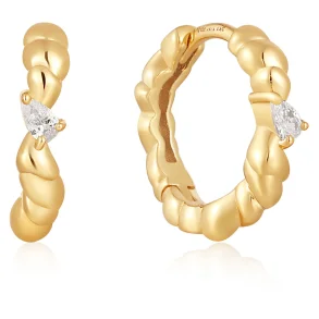 ANIA HAIE EARRINGS TWISTED WAVE HOOP E050-01G