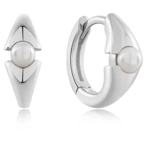 ANIA HAIE EARRINGS PEARL HOOPS E054-03H