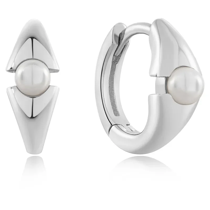 ANIA HAIE EARRINGS PEARL HOOPS E054-03H