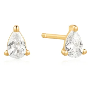 ANIA HAIE GOLD PEAR STUD EARRINGS E056-01G