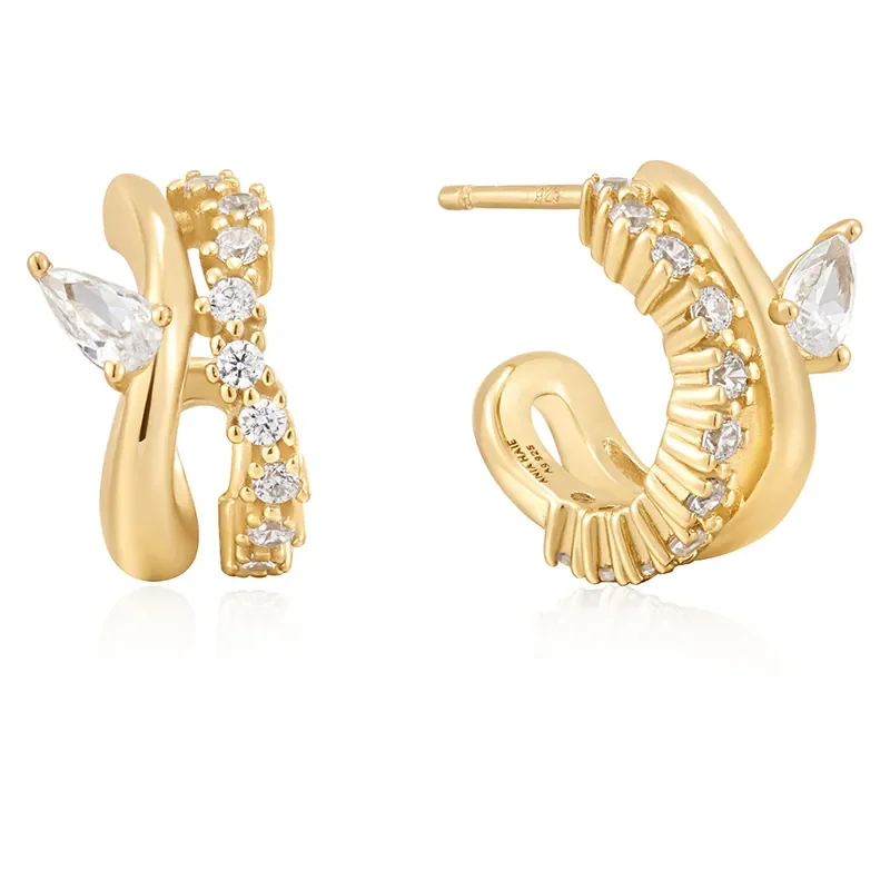 ANIA HAIE SPARKLE DOUBLE STUD EARRINGS E056-04G