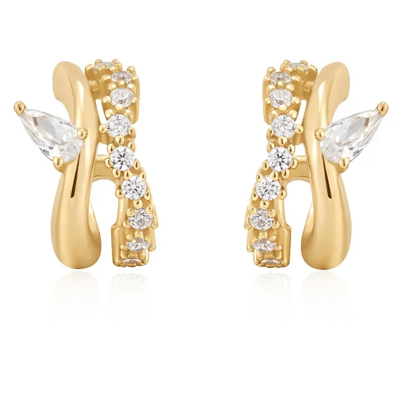 ANIA HAIE SPARKLE DOUBLE STUD EARRINGS E056-04G