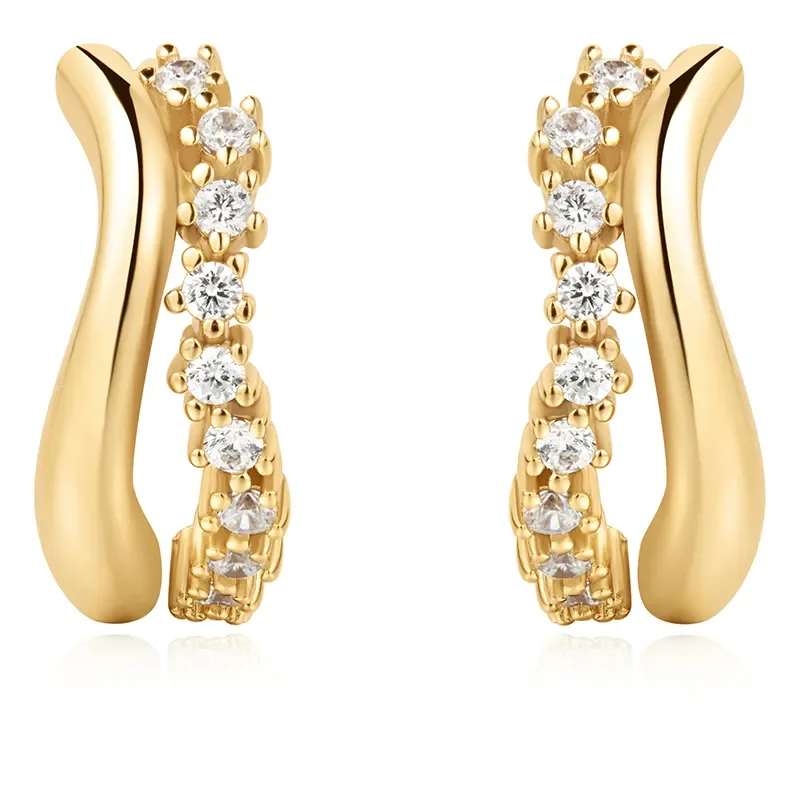 ANIA HAIE SPARKLE DOUBLE HOOP EARRINGS E056-05G