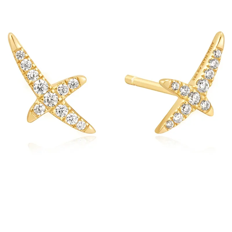 ANIA HAIE KISS PAVE STUD EARRINGS E057-02G