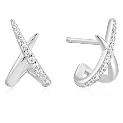 ANIA HAIE KISS POLISHED PAVE STUD EARRINGS E057-03H