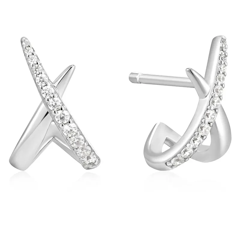 ANIA HAIE KISS POLISHED PAVE STUD EARRINGS E057-03H