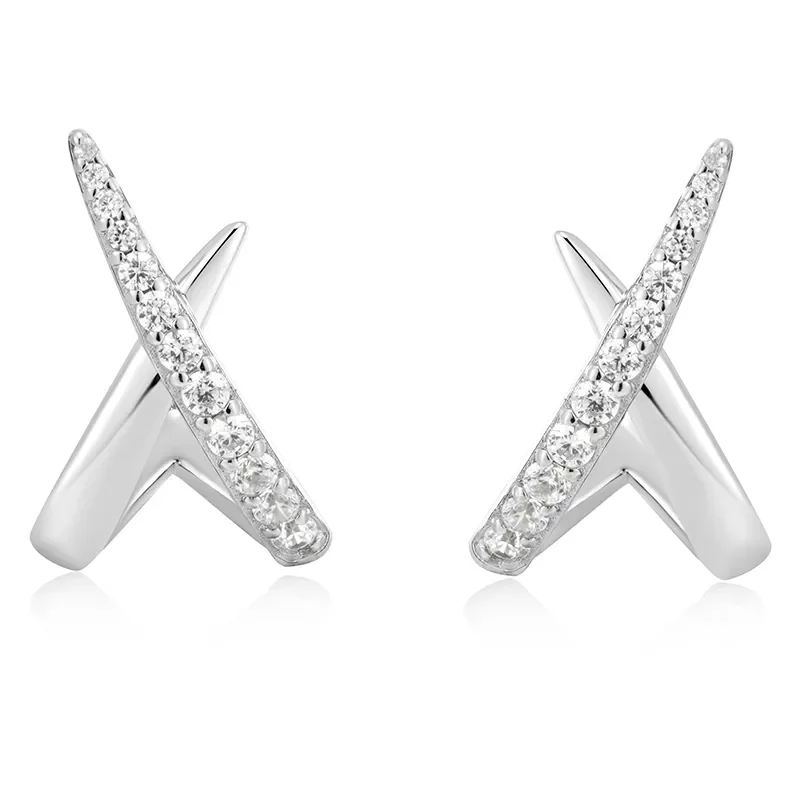 ANIA HAIE KISS POLISHED PAVE STUD EARRINGS E057-03H