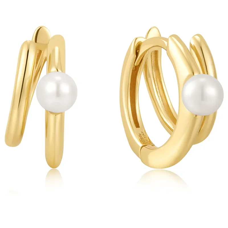 ANIA HAIE PARALLEL DUO FRESHWATER PEARL EARRINGS E058-02G