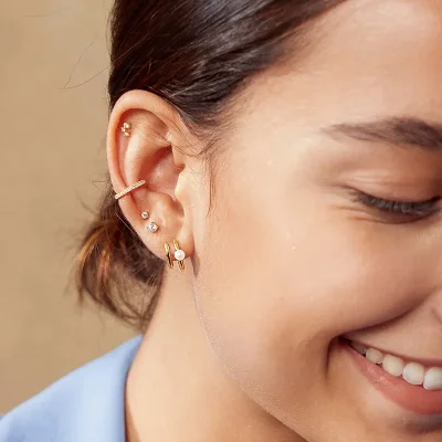 ANIA HAIE PARALLEL DUO FRESHWATER PEARL EARRINGS E058-02G