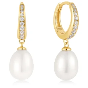ANIA HAIE FRESHWATER PEARL AND CUBIC ZIRCONIA EARRINGS E058-03G