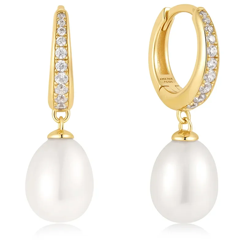 ANIA HAIE FRESHWATER PEARL AND CUBIC ZIRCONIA EARRINGS E058-03G