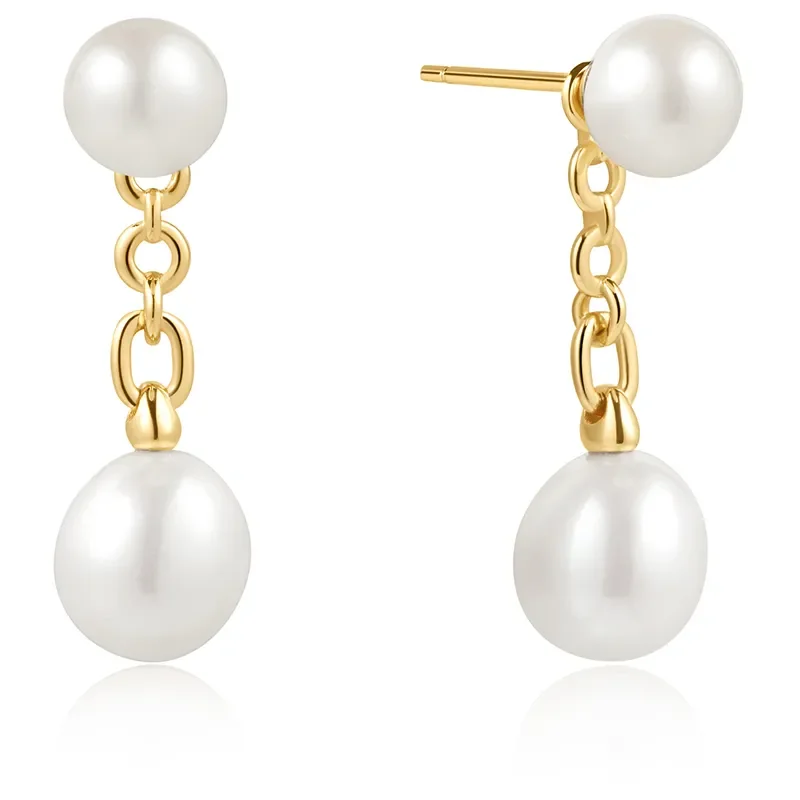 ANIA HAIE FRESHWATER PEARL STUD JACKET EARRINGS E058-06G