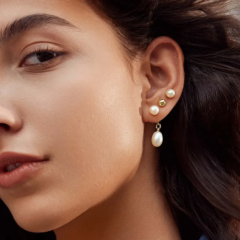 ANIA HAIE FRESHWATER PEARL STUD JACKET EARRINGS E058-06G