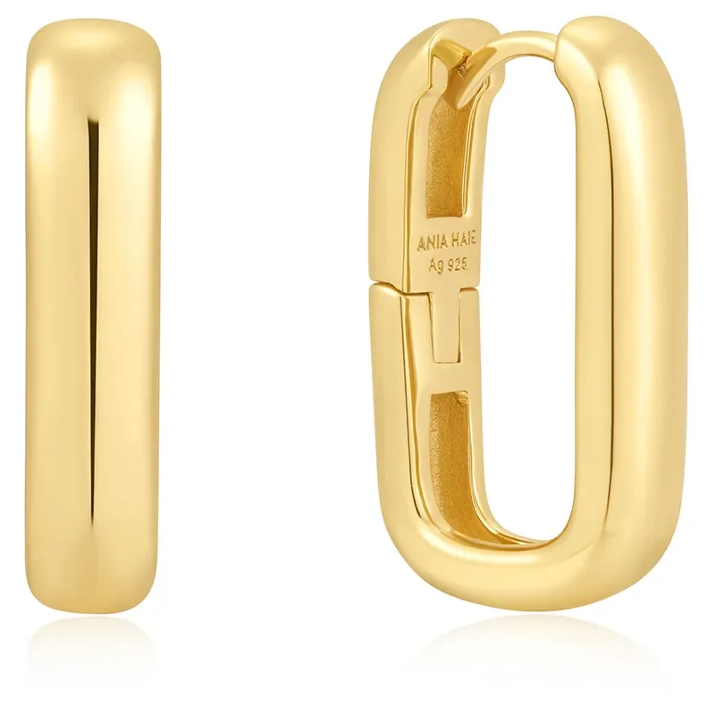 ANIA HAIE GOLD WIDE PAPER CLIP EARRINGS E058-08G