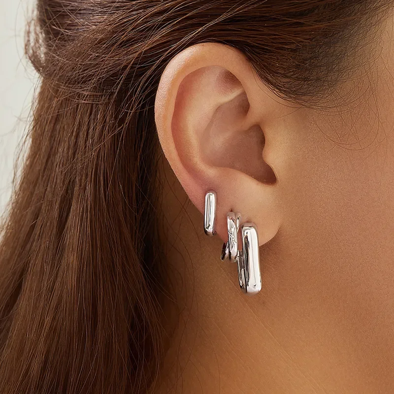 ANIA HAIE SILVER WIDE PAPER CLIP EARRINGS E058-08H