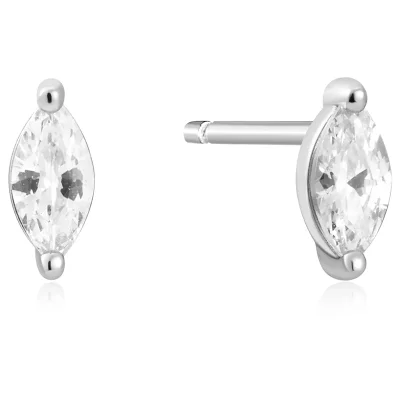 ANIA HAIE SILVER MARQUISE SOLITAIRE STUD EARRINGS E059-02H
