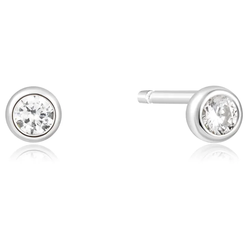 ANIA HAIE SILVER SOLITAIRE CUBIC ZIRCONIA STUD EARRINGS E059-03H
