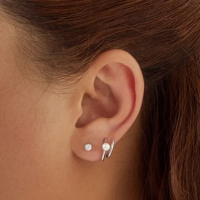 ANIA HAIE SILVER SOLITAIRE CUBIC ZIRCONIA STUD EARRINGS E059-03H